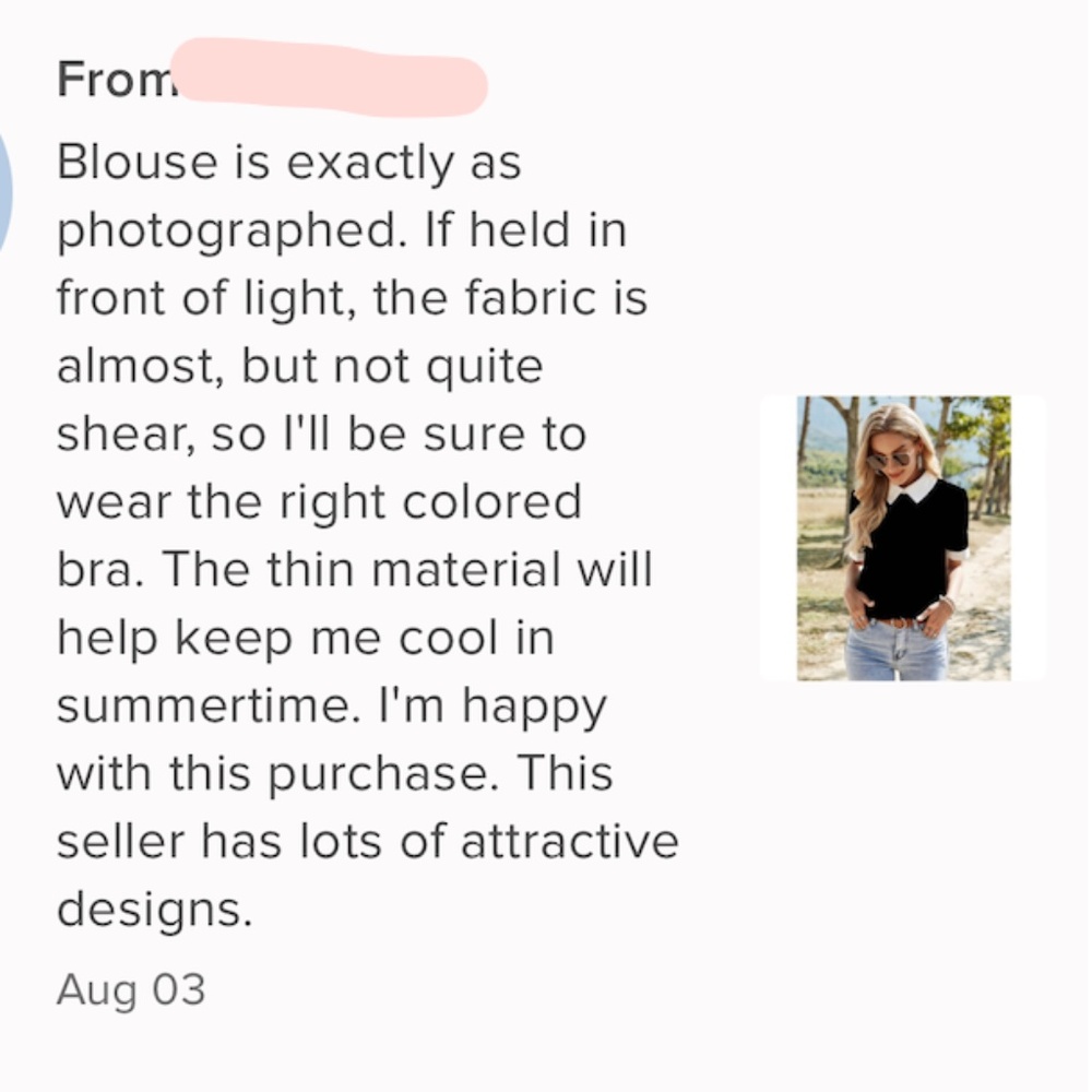 Black Blouse Shirt White Collar - Picture 10 of 12